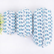 ORGANIC Cotton Handmade block printed Zipper Pouch, Make-up purse, Utility bag- Gift for Her - CraftJaipur
